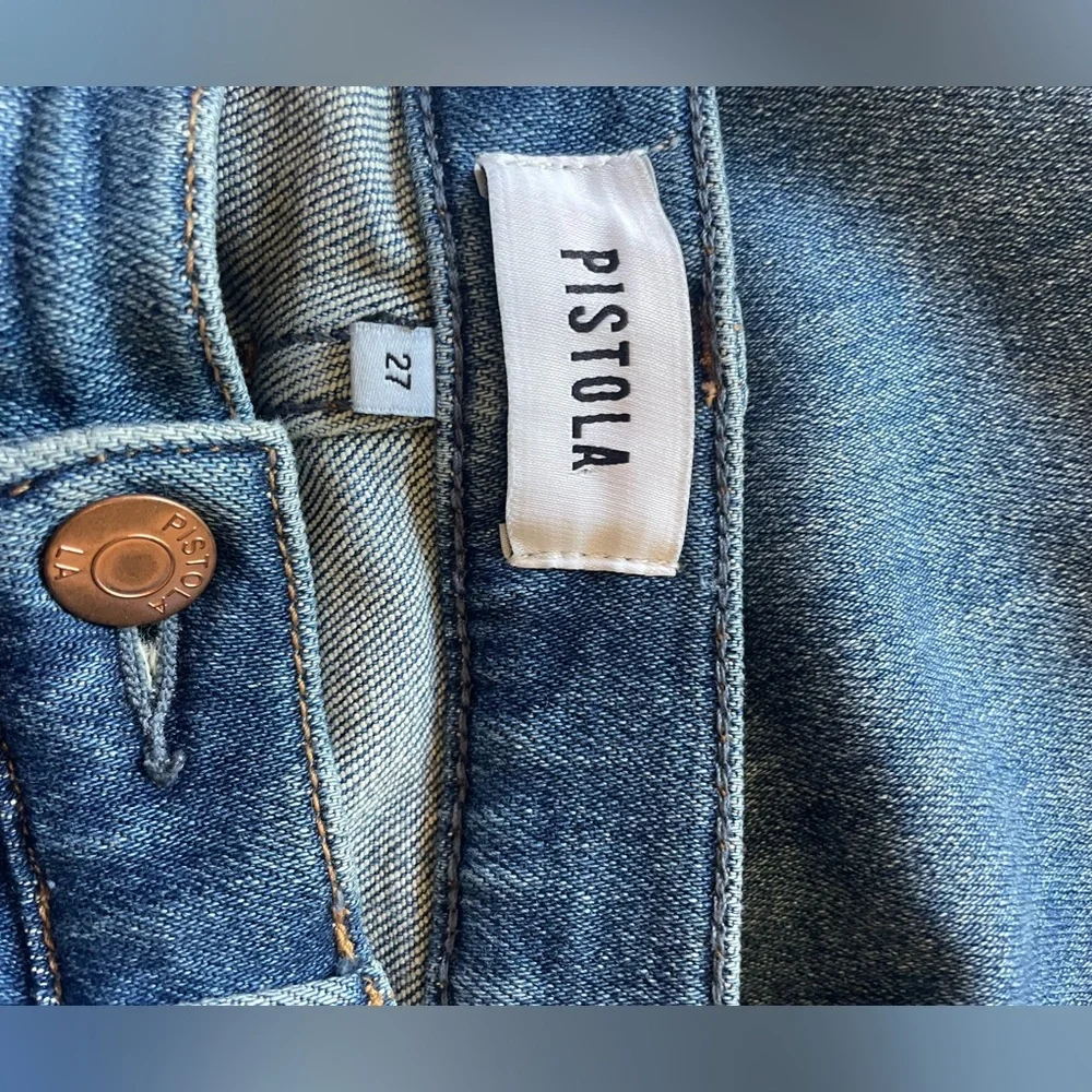 Pistola High-Waist Straight Leg Light Blue Denim Jeans  Minimalist - Picture 6 of 9